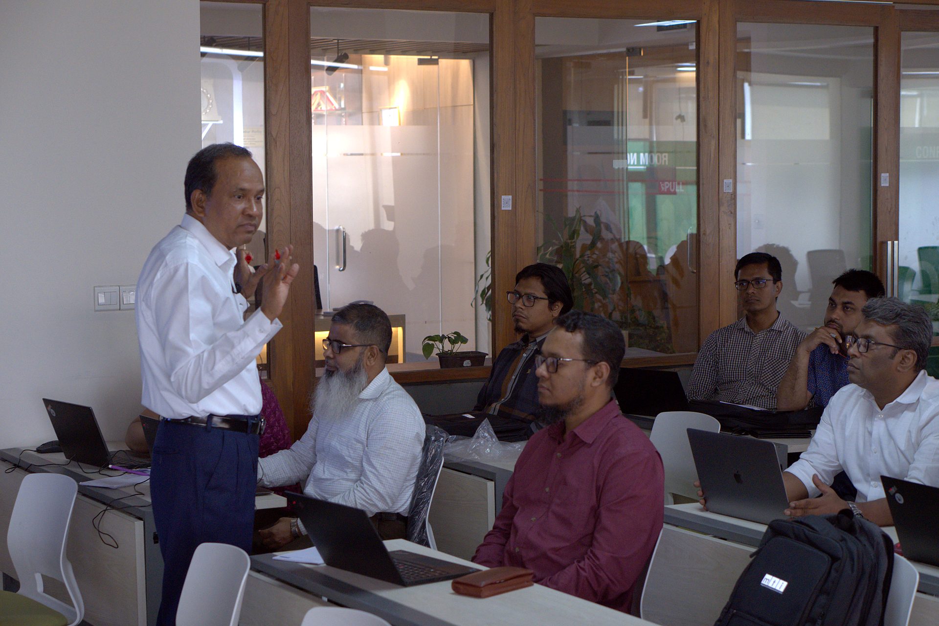 Trainer among participants