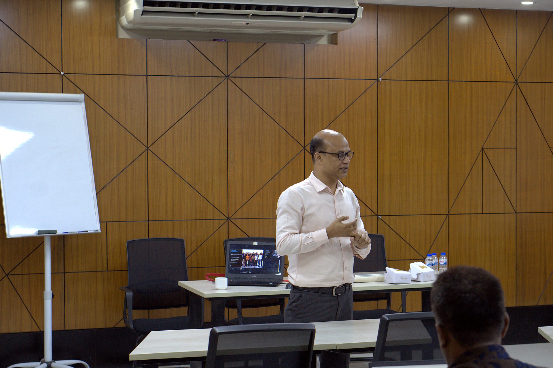 Trainer addressing the room