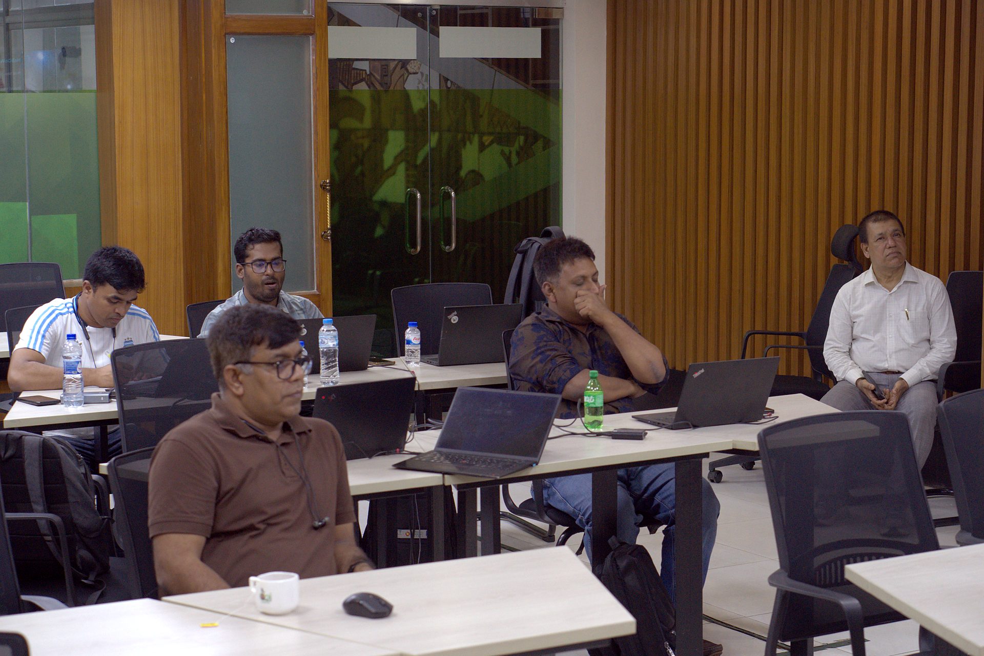 Participants following the session