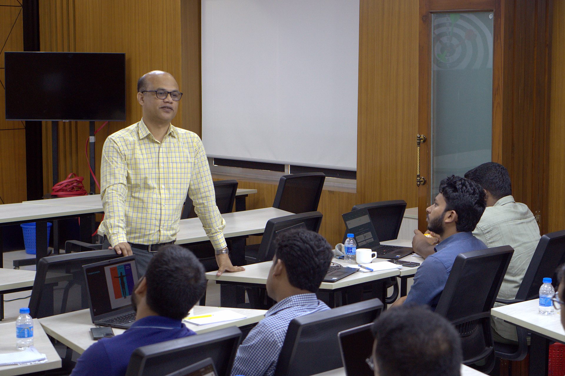 Trainer addressing participants
