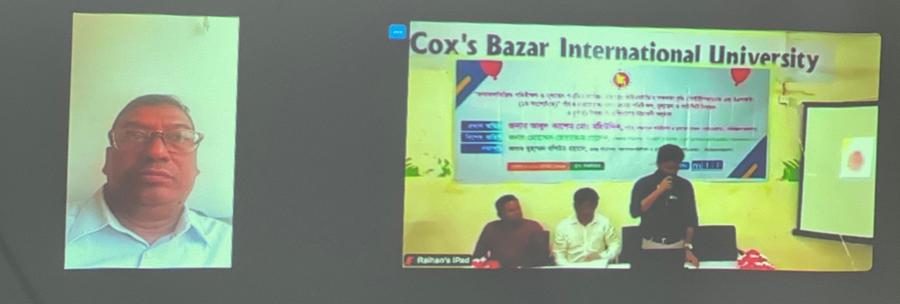 Honorable Secretary of IMED, Mr. Abul Kashem Md. Mohiuddin, delivering a virtual speech
