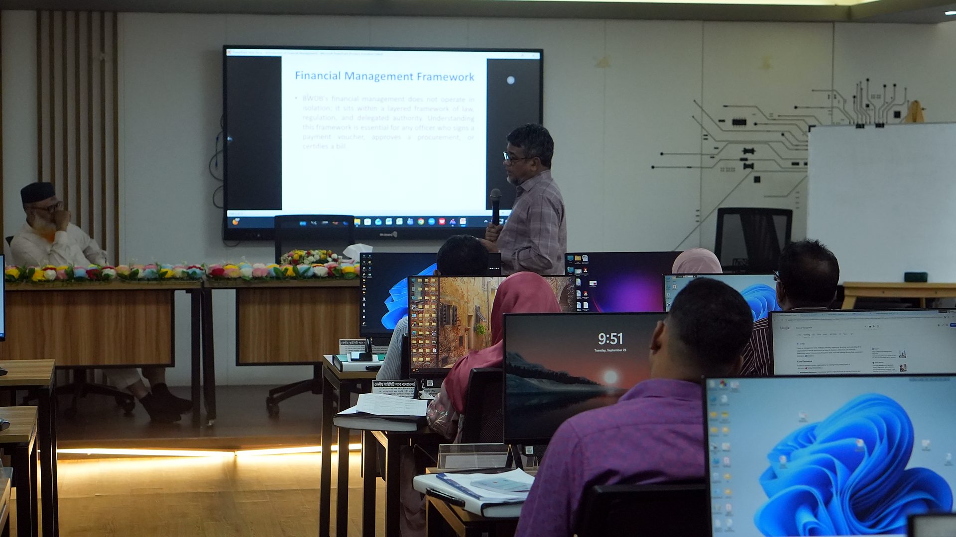 Financial management session in progress in the Central ICT Lab