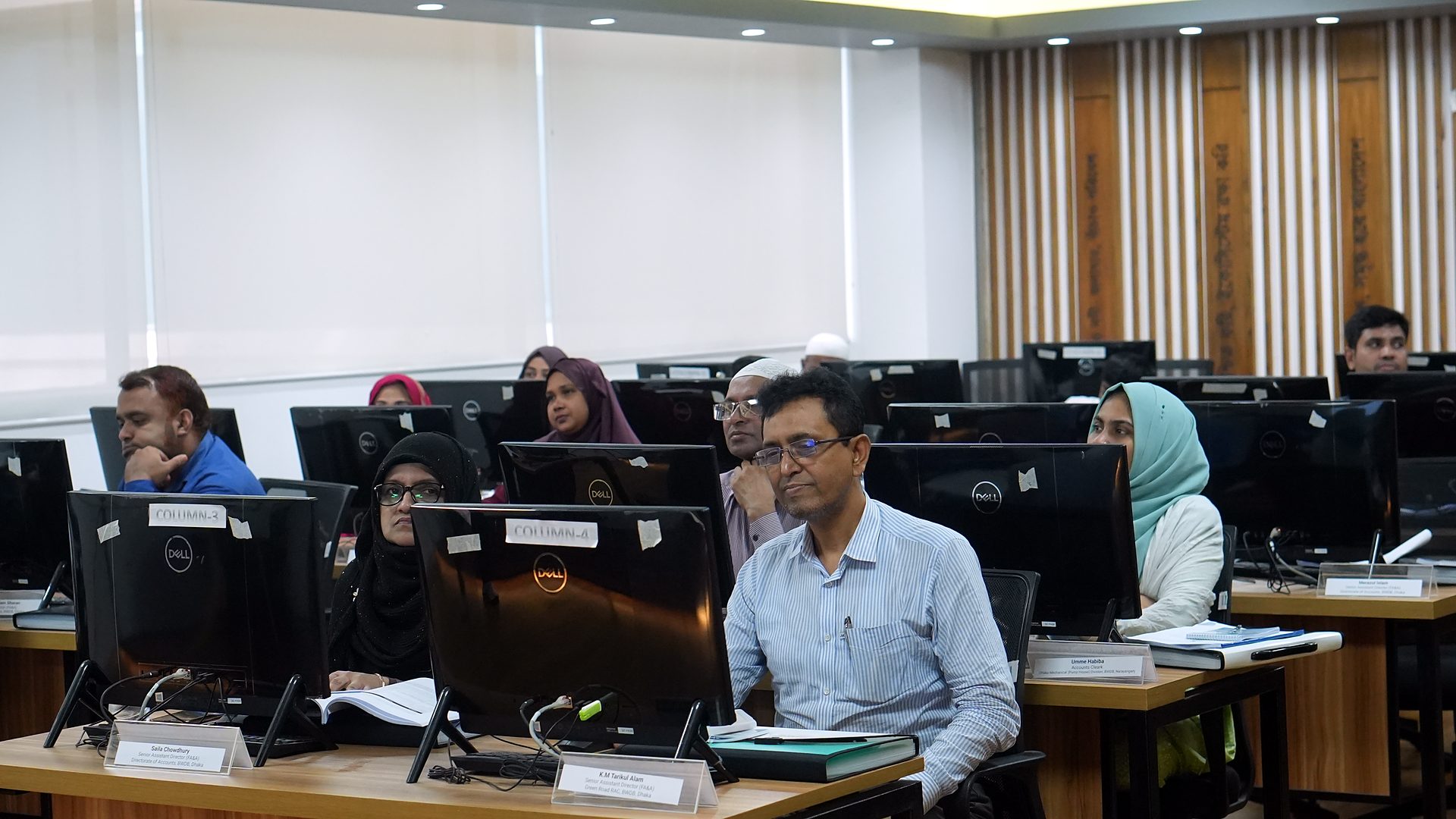 Participants at their workstations
