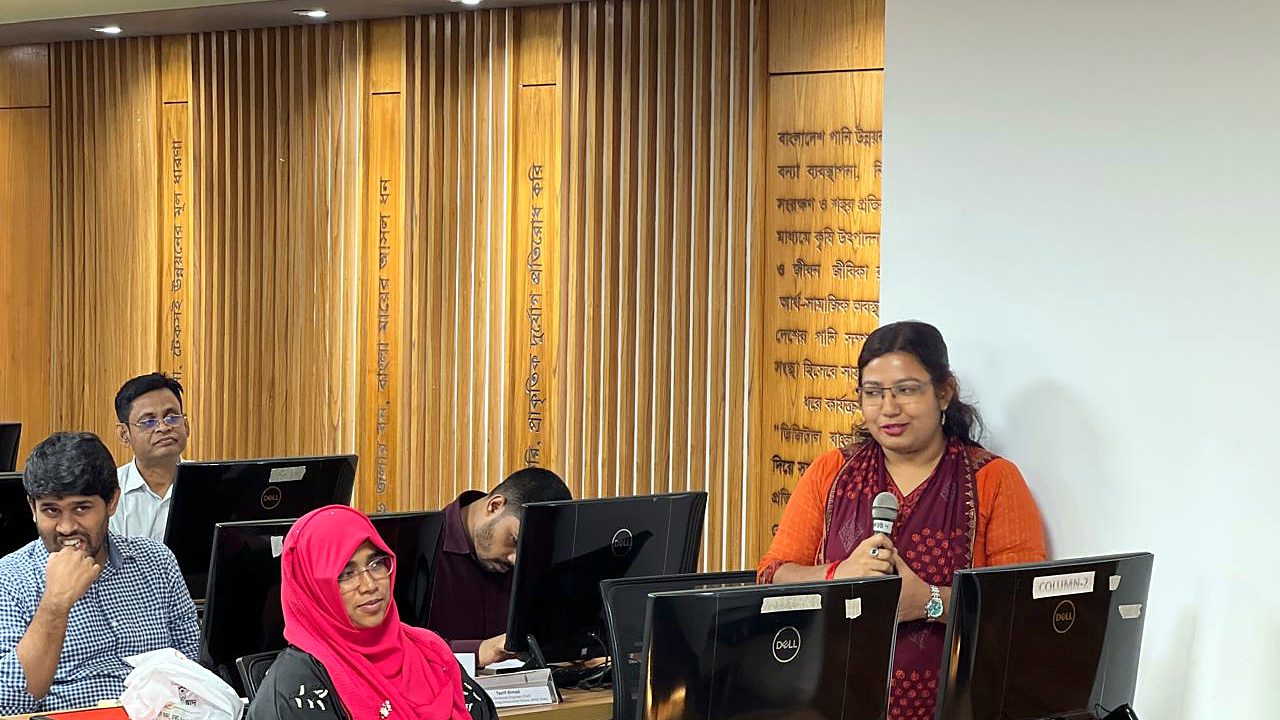 Participant speaking during a session