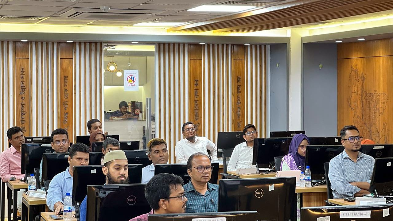Participants at their workstations