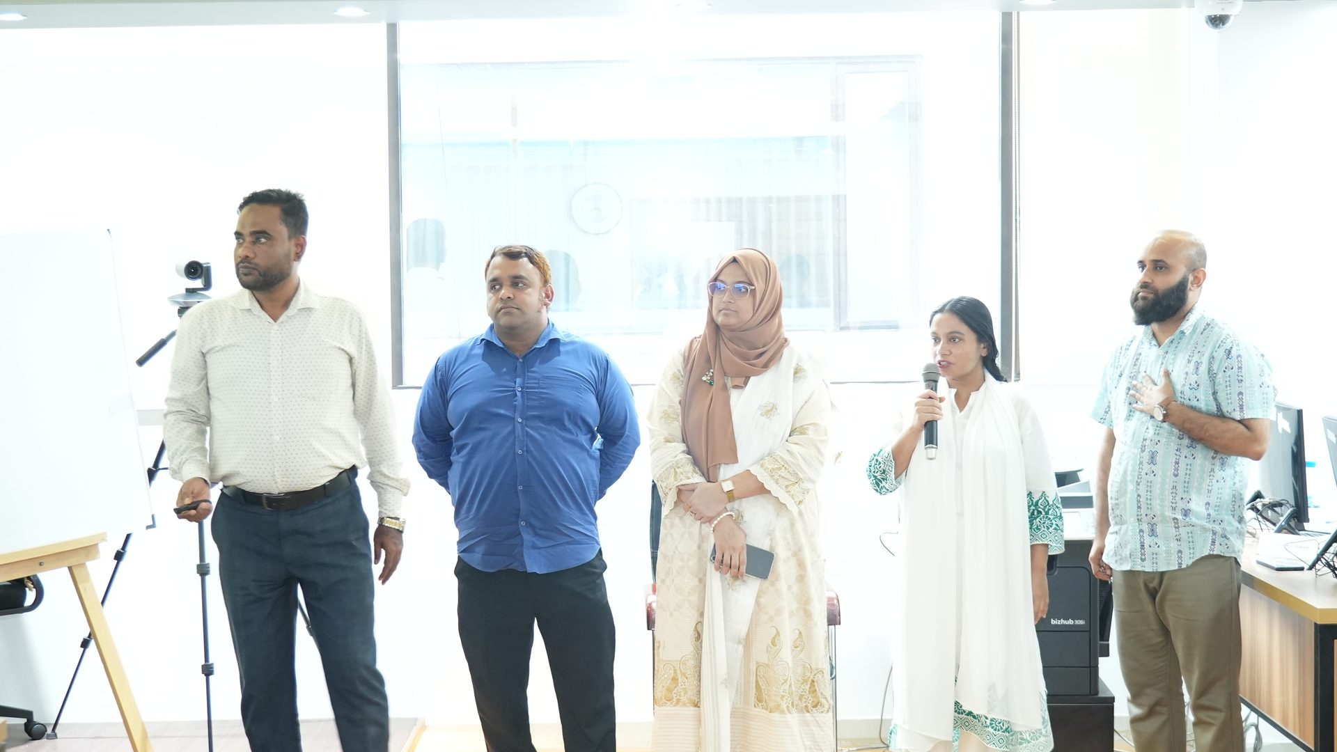 Participant group presenting during the course review