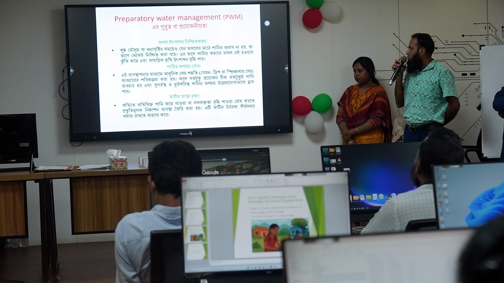 Group presenting preparatory water management steps
