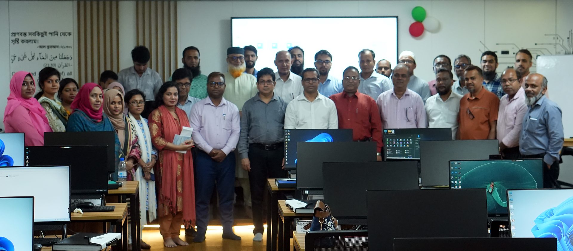 Group photograph of 25 BWDB officials at the second Participatory Water Management Rules 2014 training, Central ICT Lab, Pani Bhaban