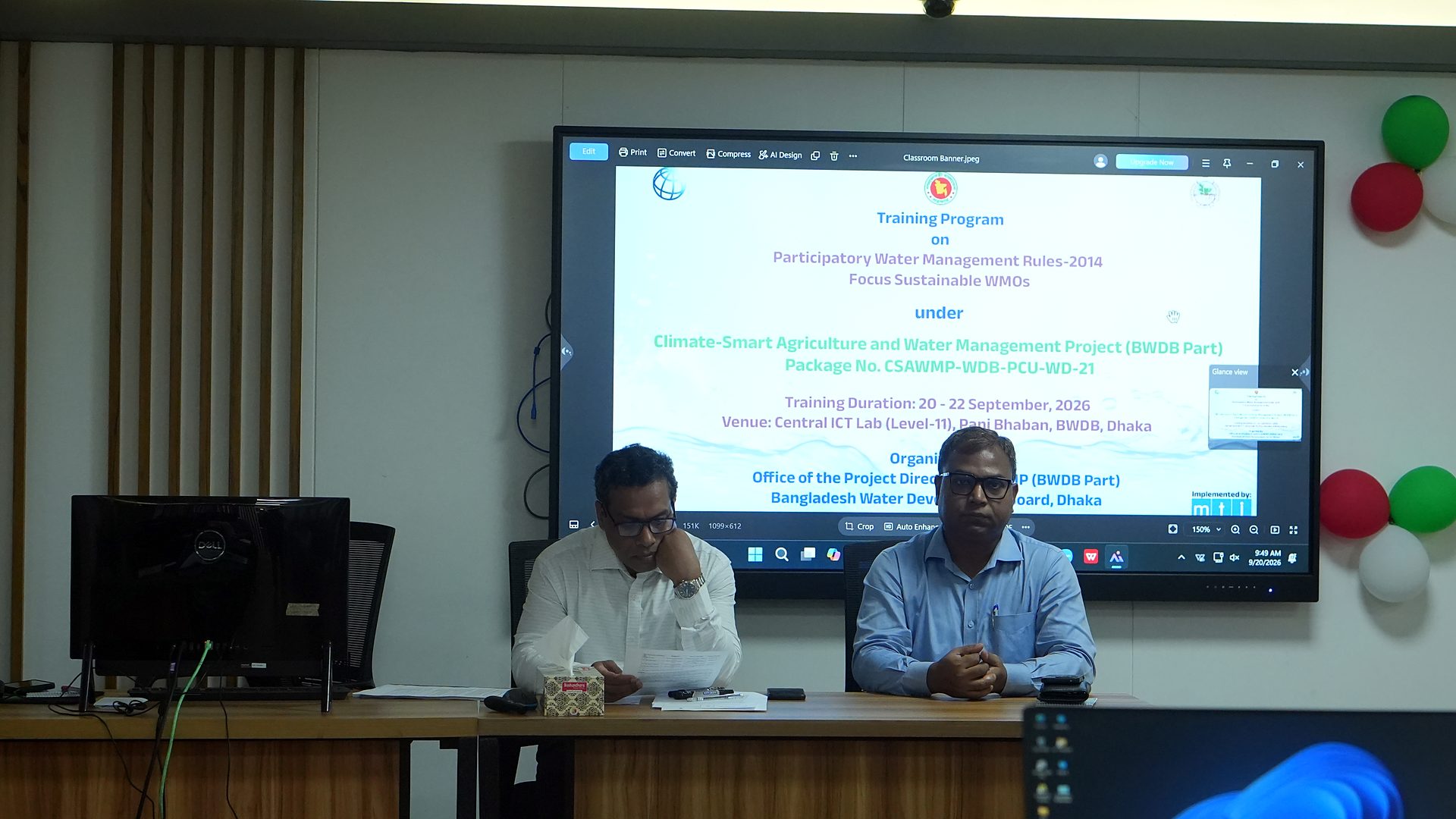 Opening session of the second PWMR 2014 training at the Central ICT Lab
