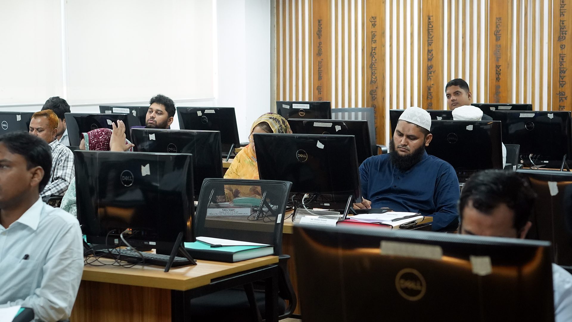 Participants at their workstations