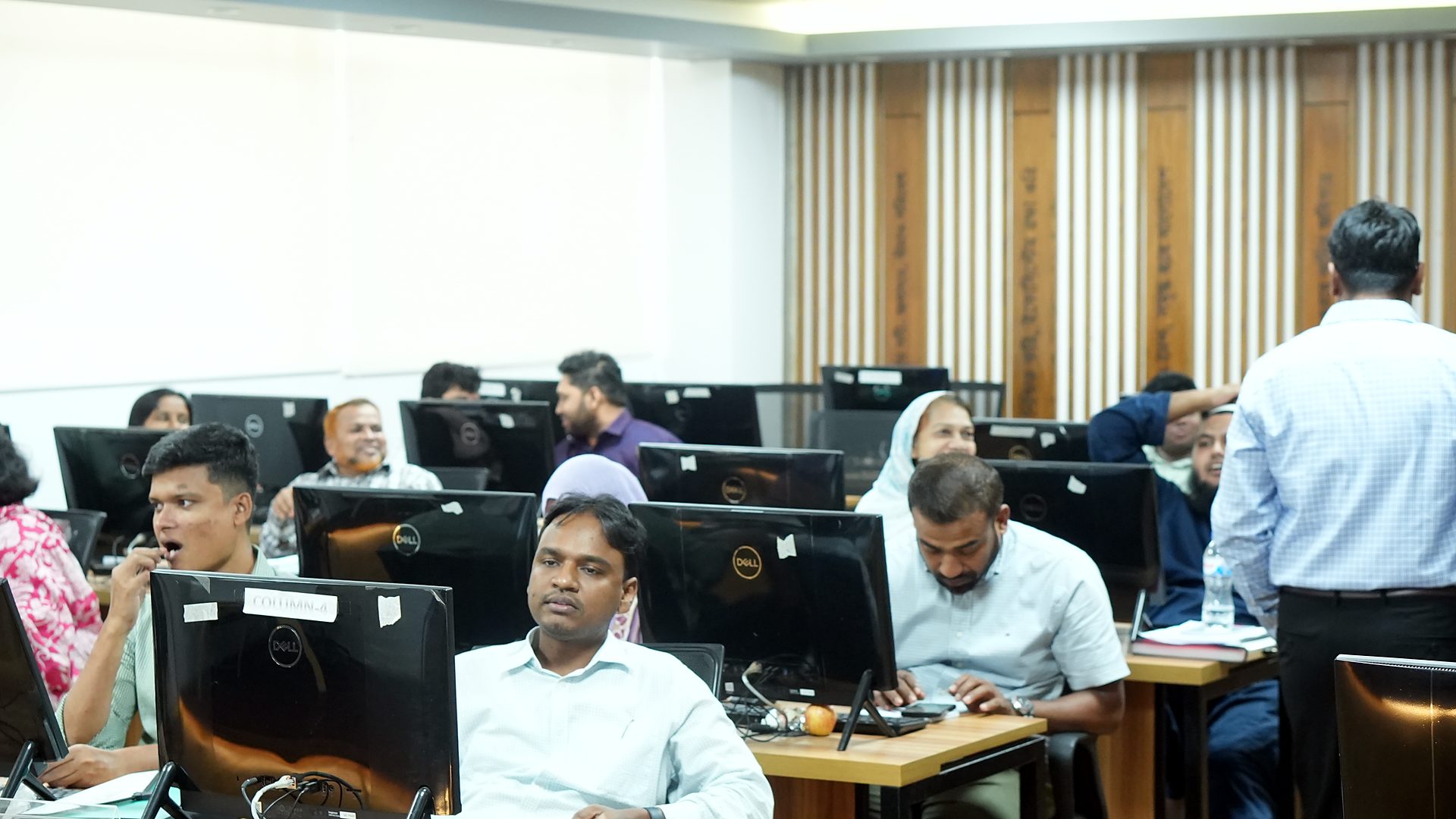 Resource person moving among participants