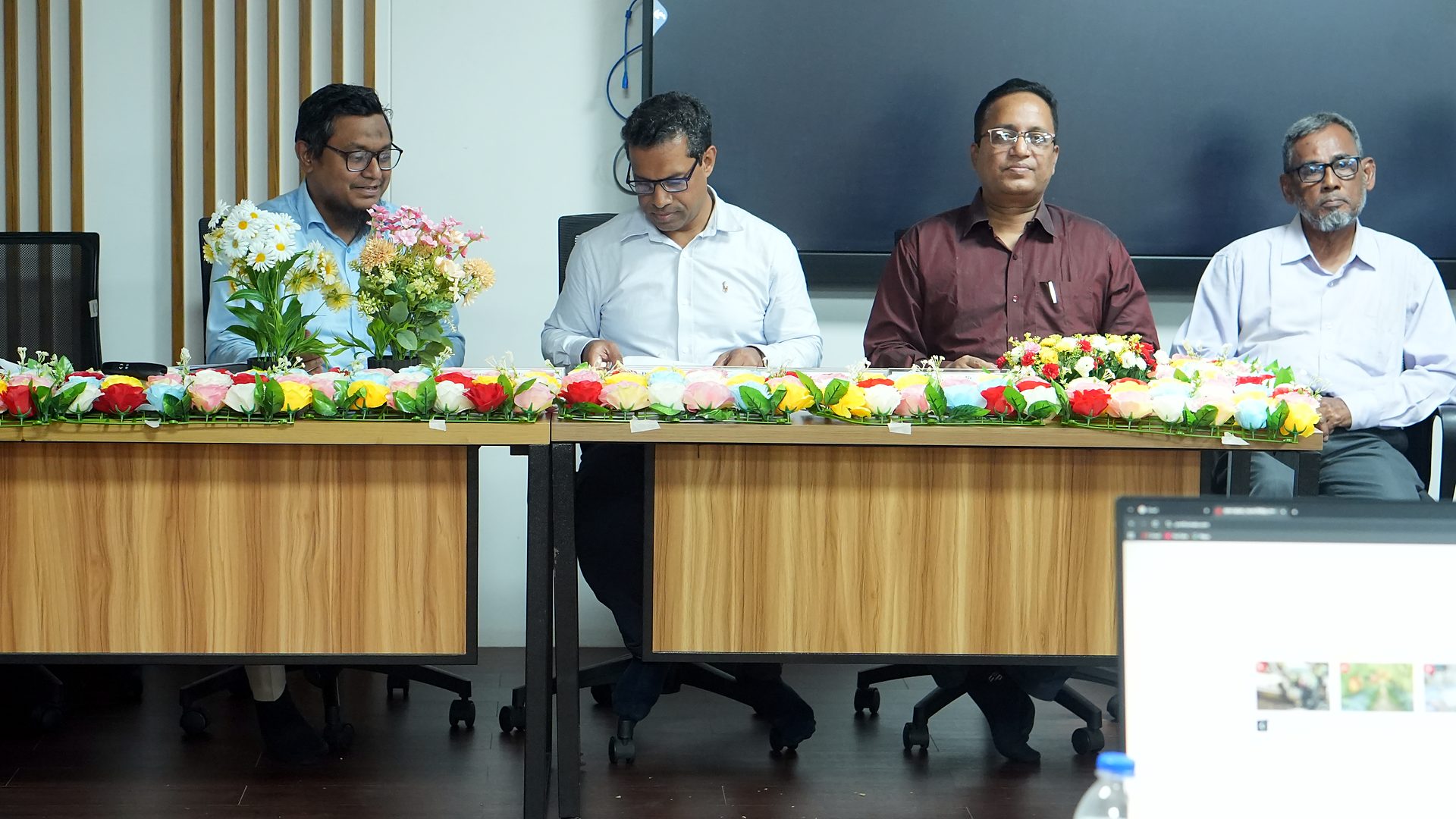 Officials at the dais during the closing