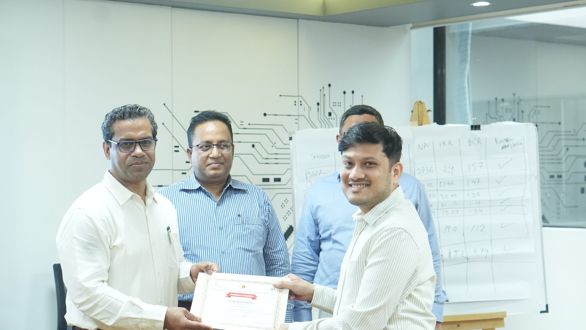 Participant receiving a course certificate