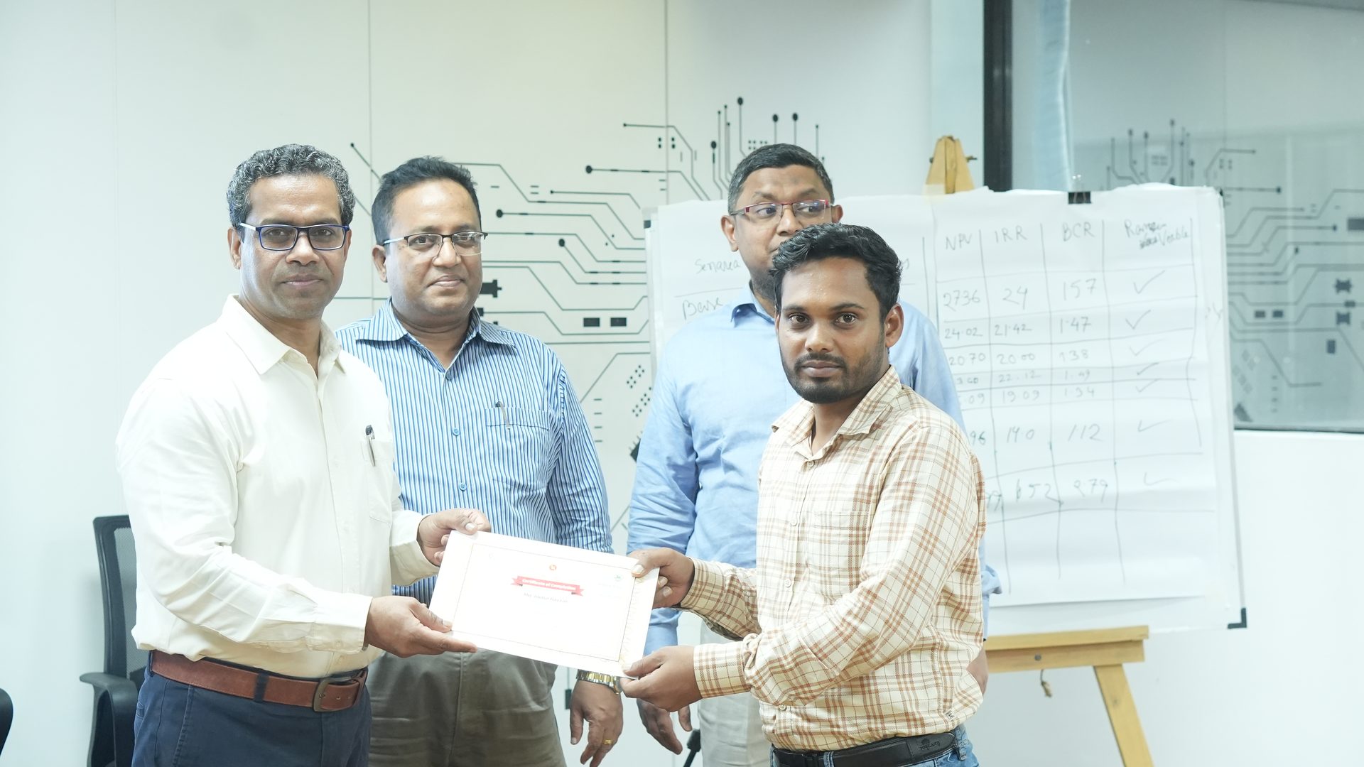 Certificate presentation to a Sub-Divisional Engineer