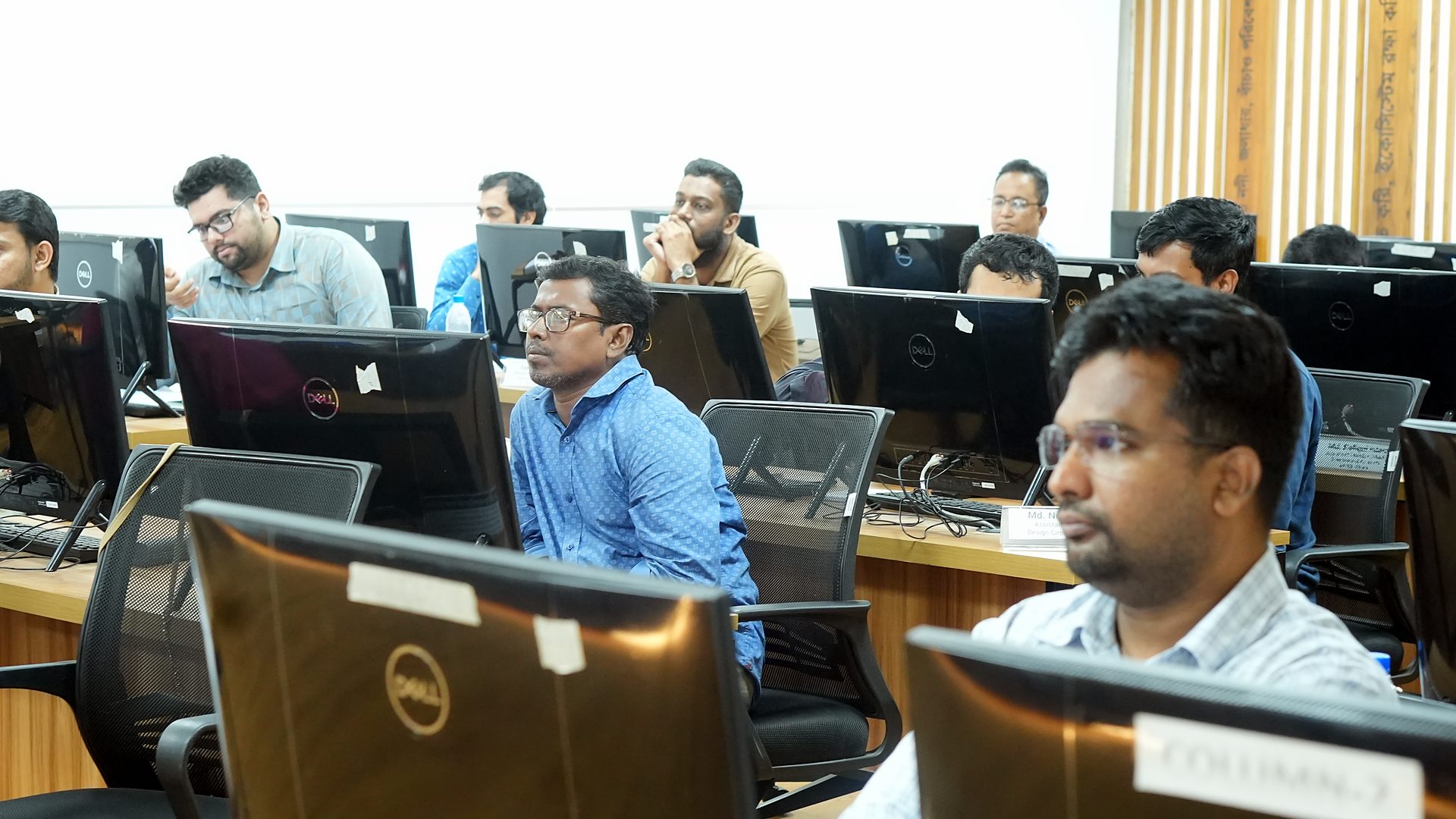 Participants at workstations