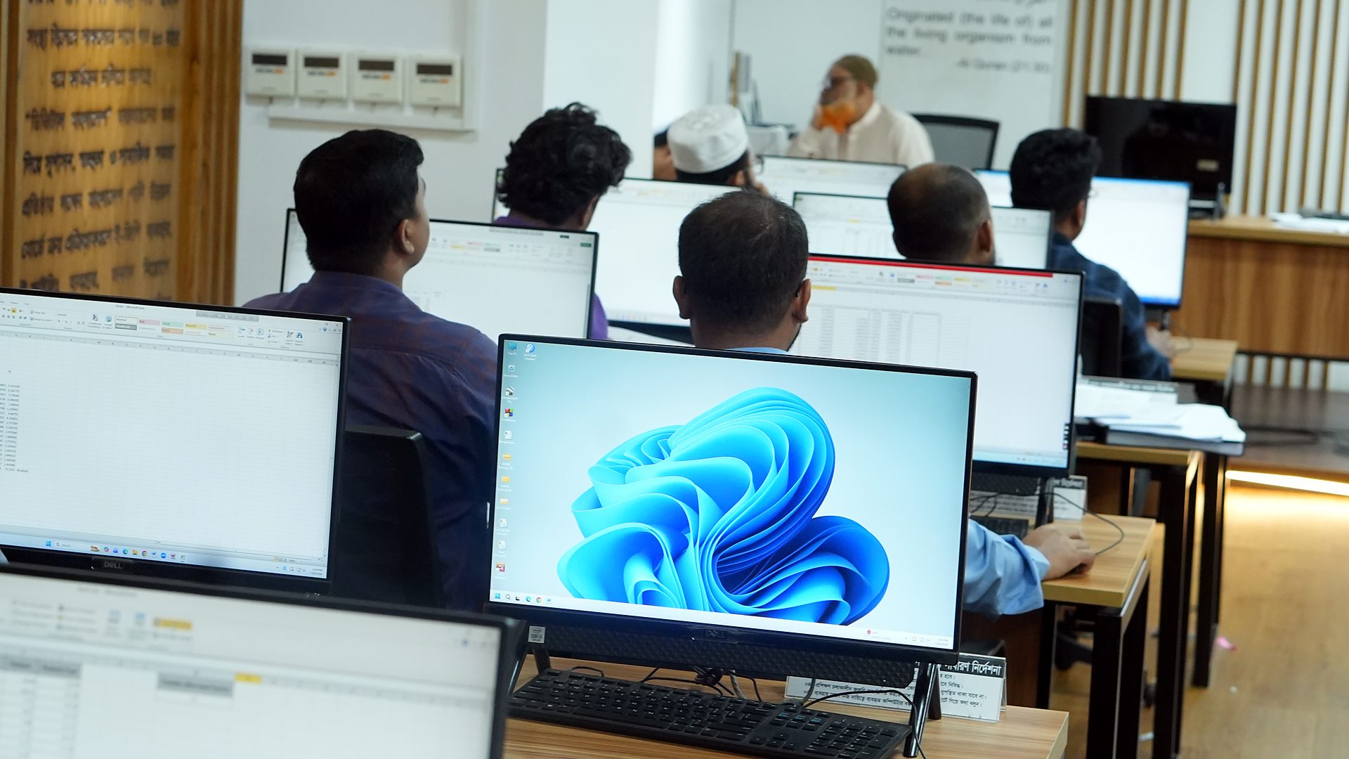 Participants at workstations during a hands-on exercise