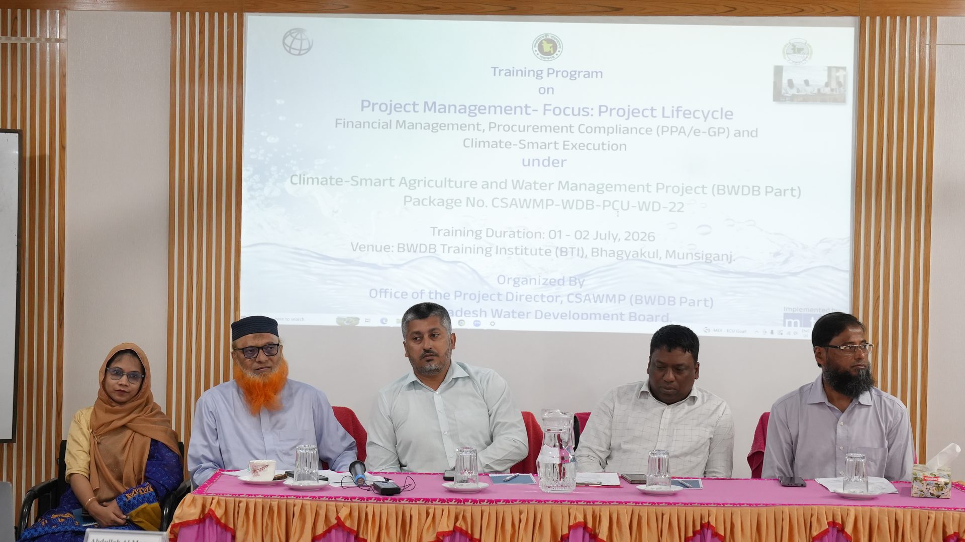 Opening ceremony of the Package 22 Project Management training course