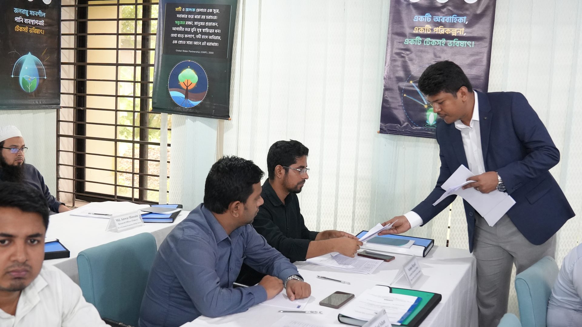 Participants sitting the written pre-evaluation test