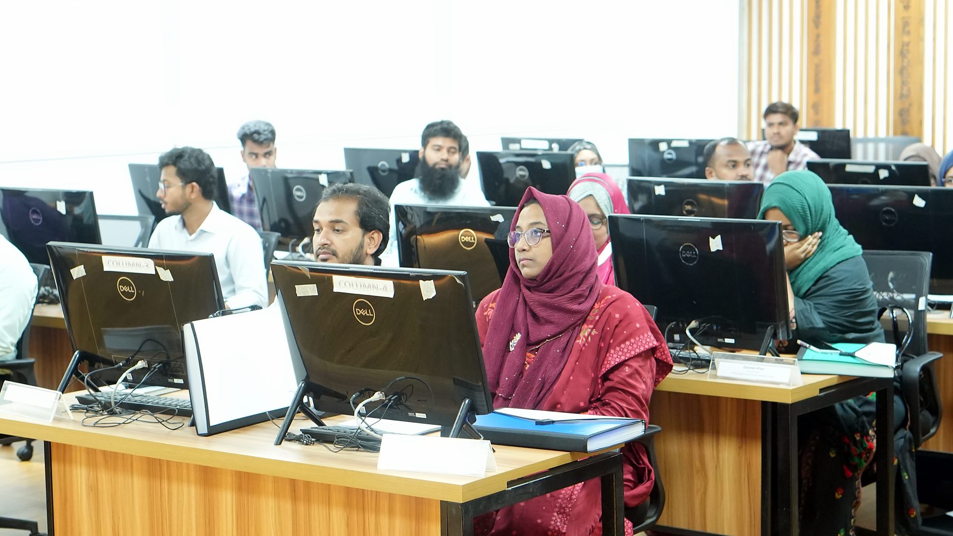 Participants at their workstations