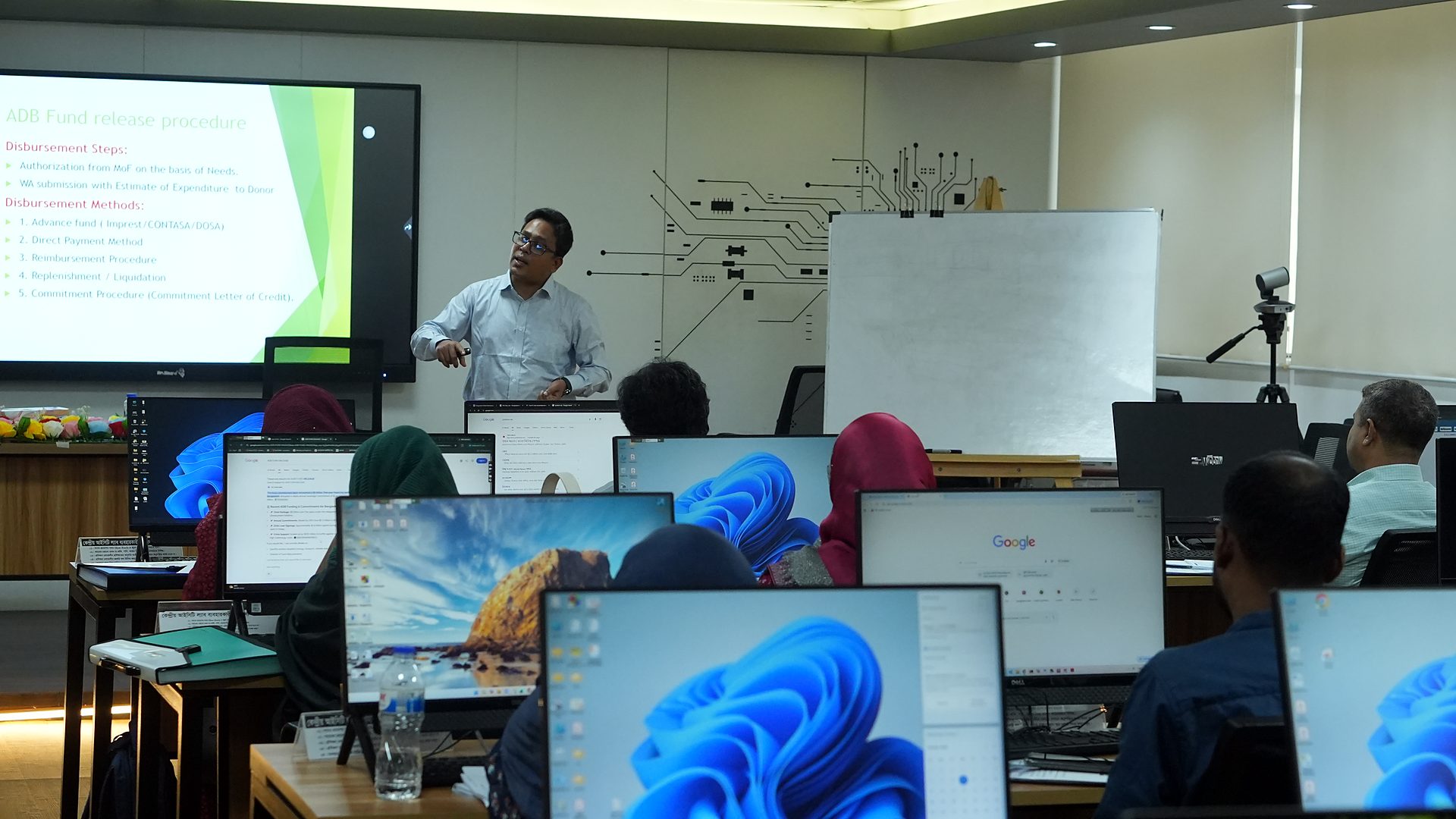 Session in progress with a slide on screen
