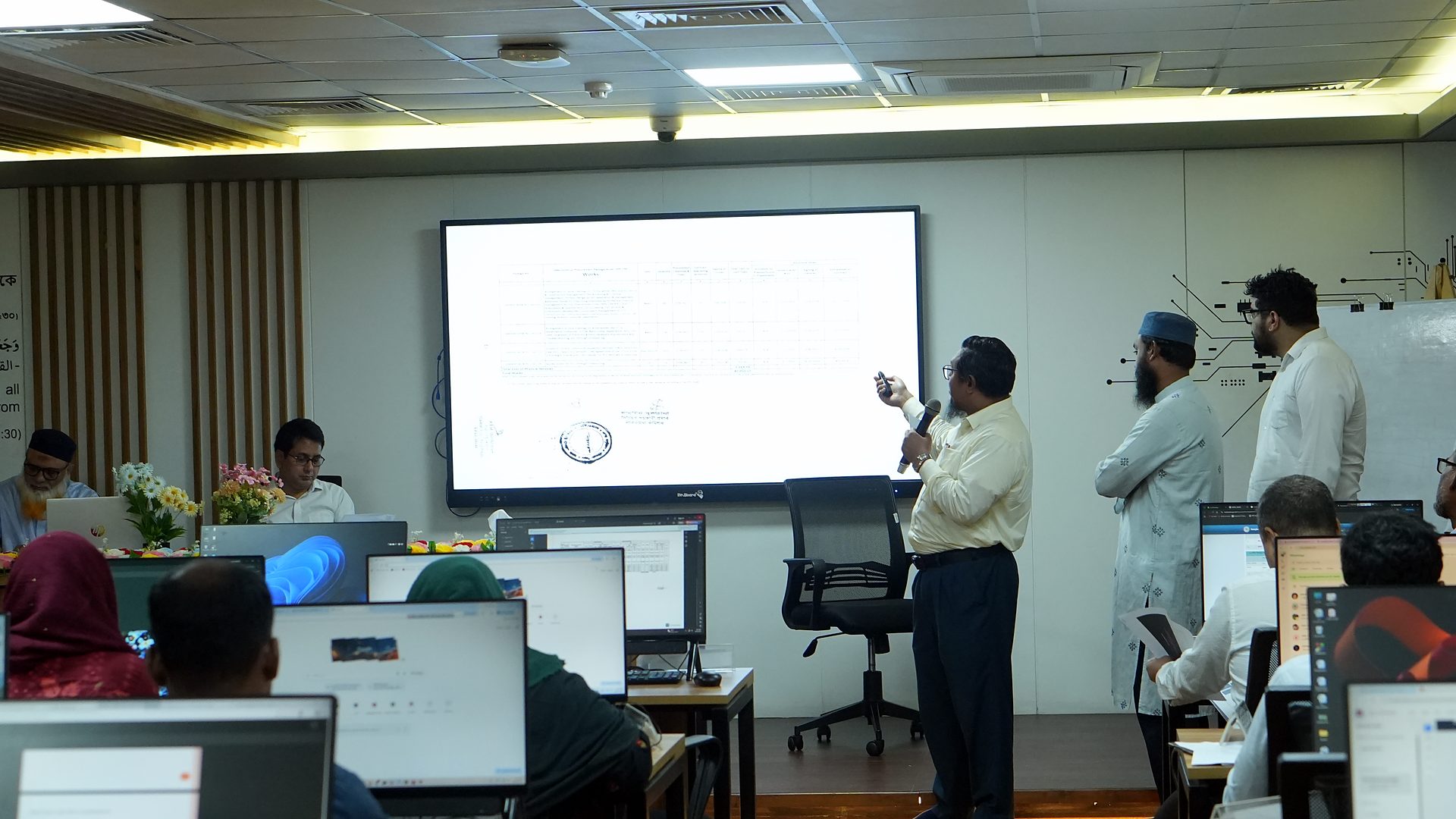 Team presenting during the review