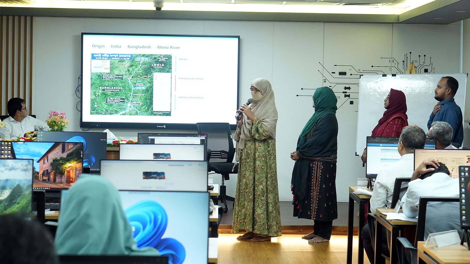 Team presenting a river map