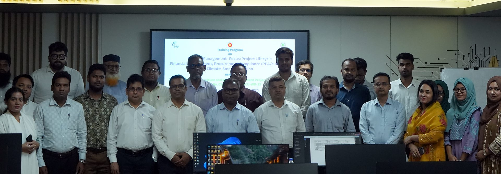 Group photograph of 25 BWDB officials at the third Project Management training, Central ICT Lab, Pani Bhaban, Dhaka