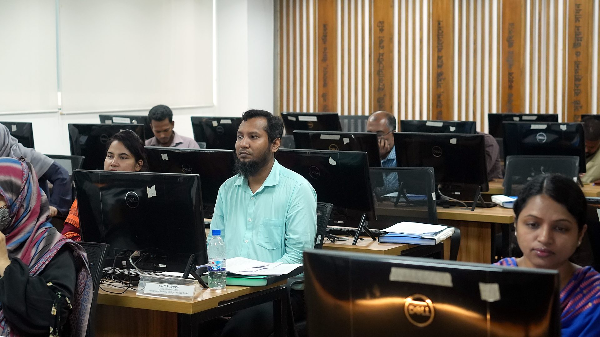 Participants at their workstations