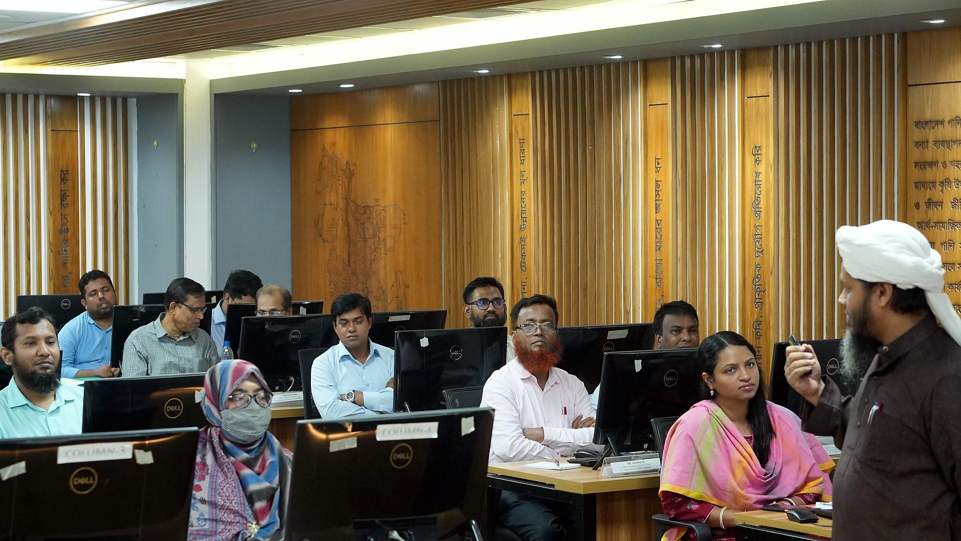 Resource person moving among participants