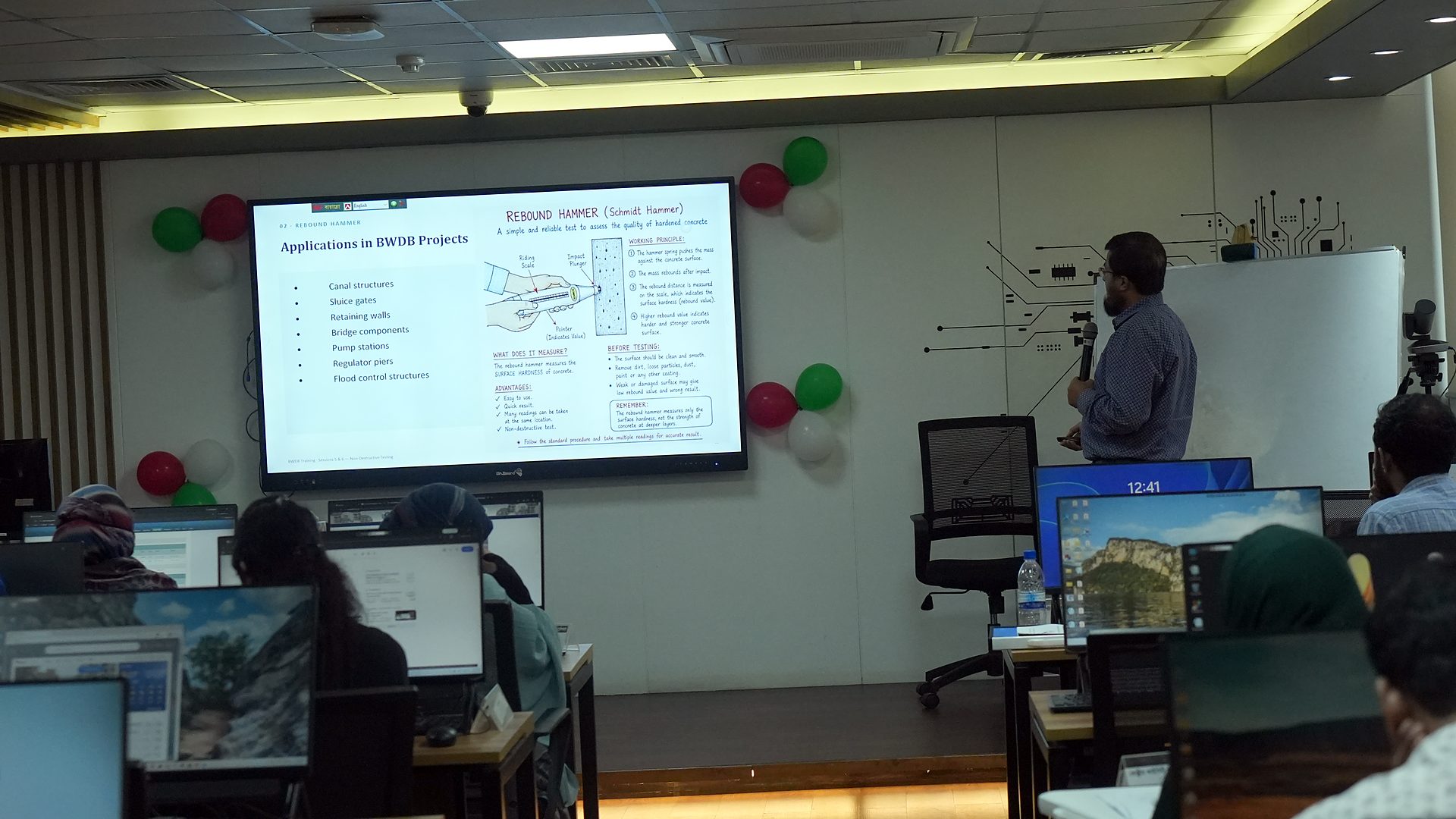 NDT applications slide in the lab