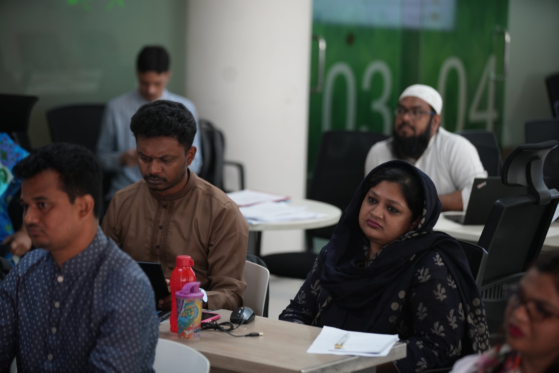 Trainees focused during the session