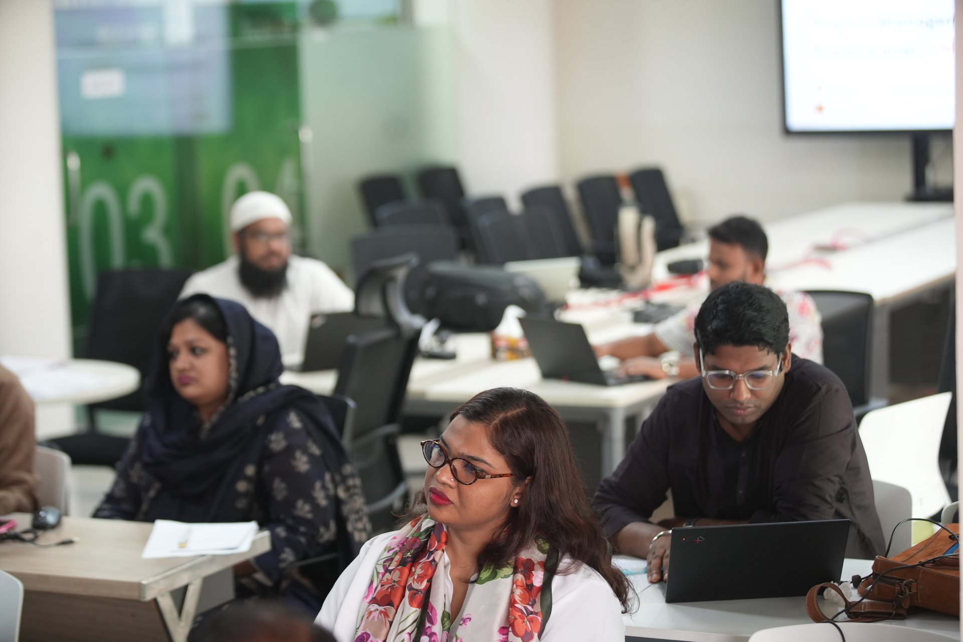 Group of participants engaging in discussion