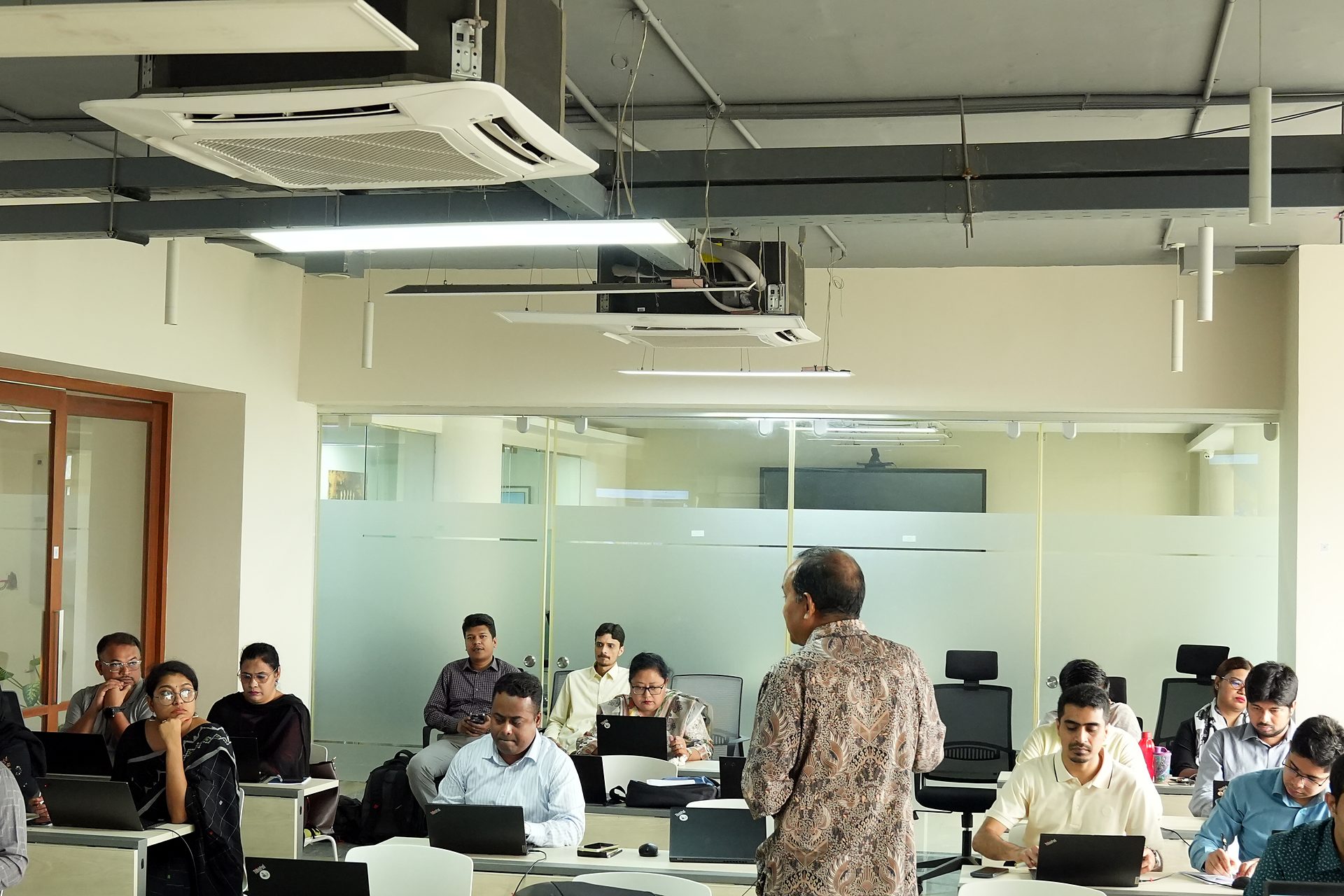 Wide view of the training room