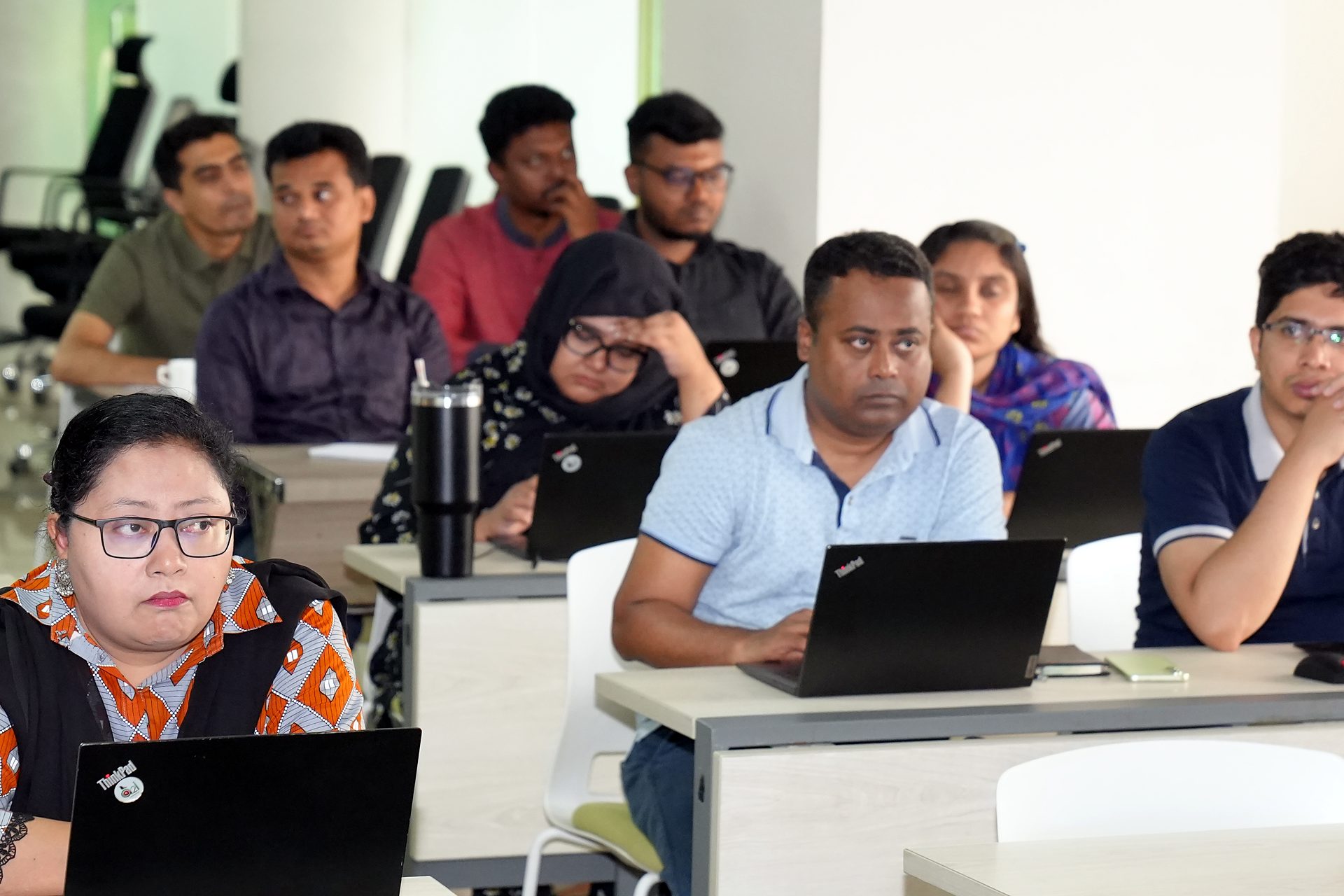 Participants at their laptops