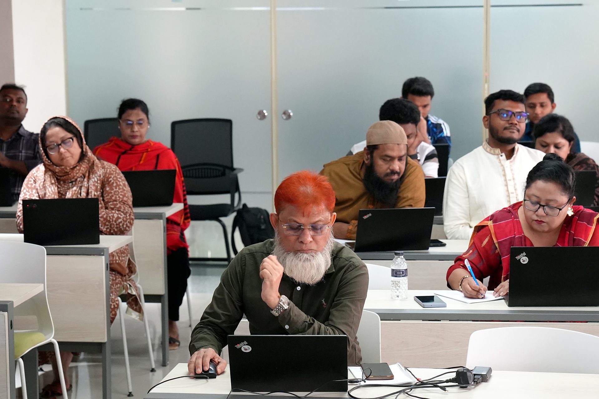 Participants listening during the session