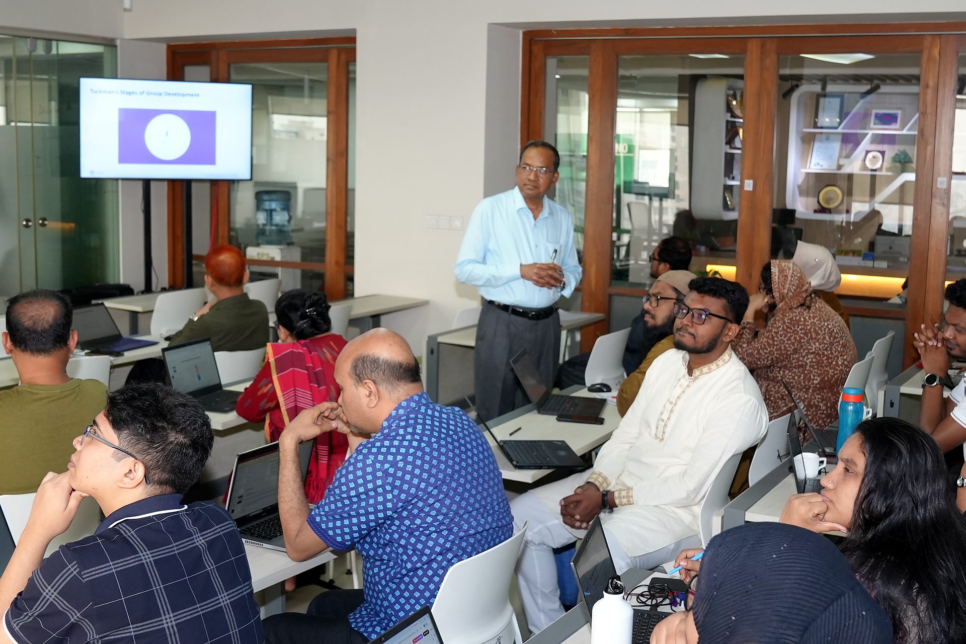 Trainer among participants