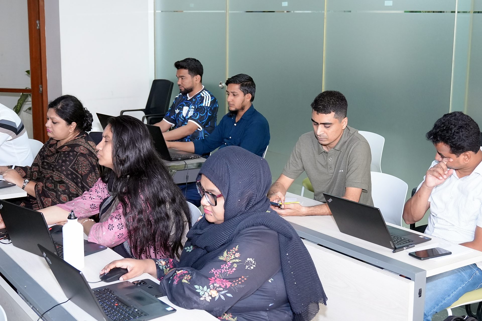 Participants at their laptops