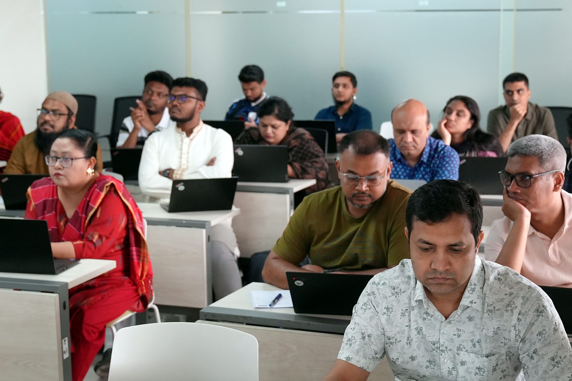 Participants listening