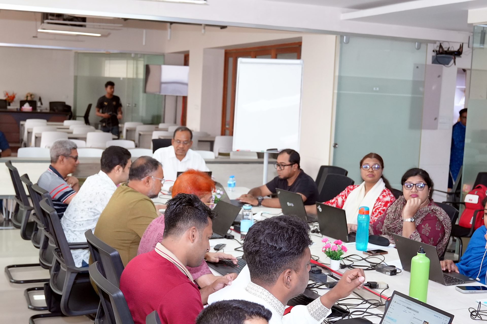 Participants working in groups