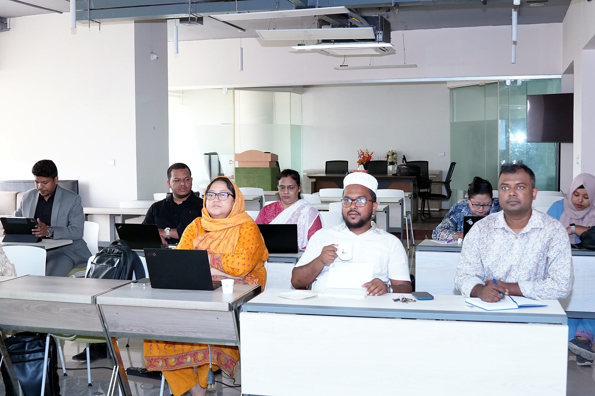 Participants at their laptops